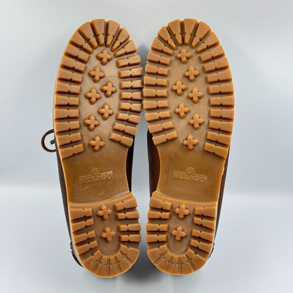 Sebago Mens 9.5 Brown Ranger Waxy Leather Boat Shoe Loafer Lug Sole Casual main image 4